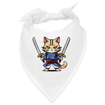 Samurai-Katze #30 - Bandana - Weiß - Vorne