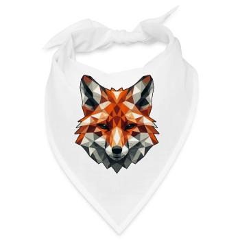 Fuchs Motiv in Polygon Design - Bandana - Weiß - Vorne