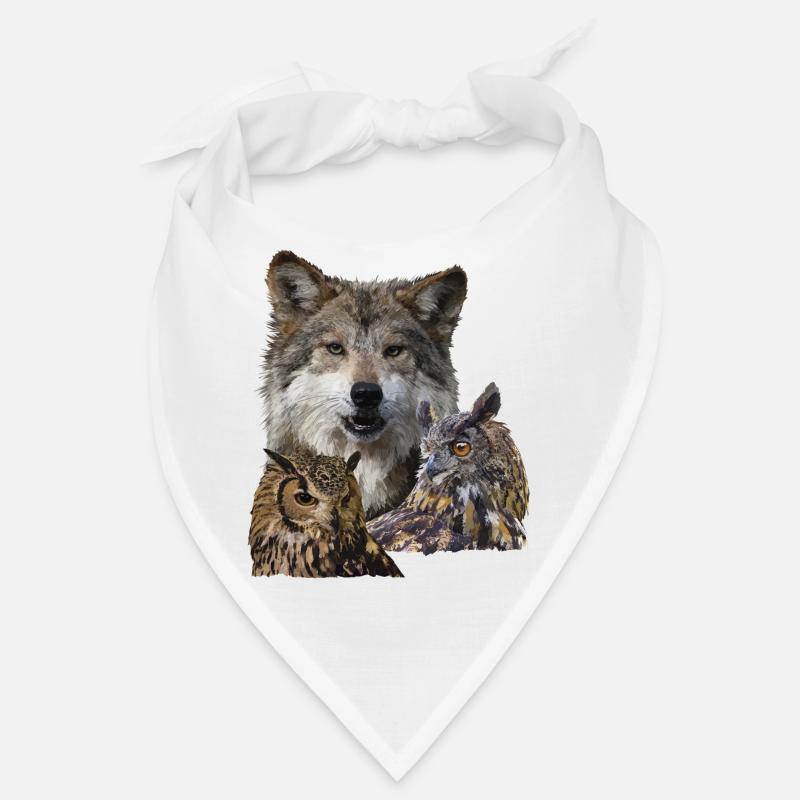 Wolf und Eulen Bandana