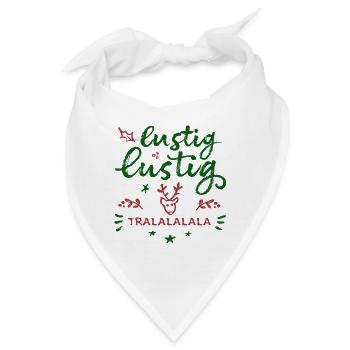 lustig, lustig - tralalalala - Weihnachten - Bandana - Weiß - Vorne