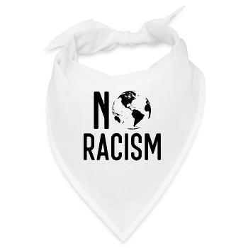 No Racism, Gegen Rassismus, Liberté, Mensch, Liebe - Bandana - Weiß - Vorne