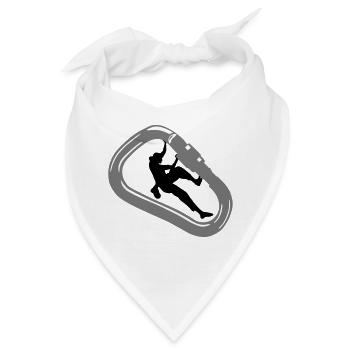 Klettern, Karabiner und Kletterin - Bandana - Weiß - Vorne