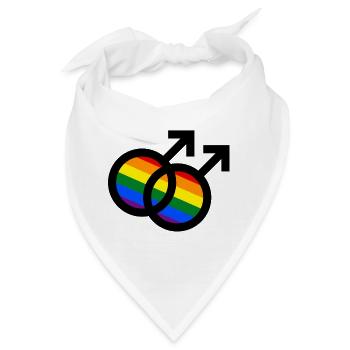 Homosexuell Symbol Schwul Homo Geschenk Fahne Gay - Bandana - Weiß - Vorne