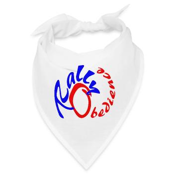 Rally Obedience Design für Hundesport mit Hund - Bandana - Weiß - Vorne