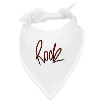 ROCK dunkle Felsinschrift - Bandana - Weiß - Vorne