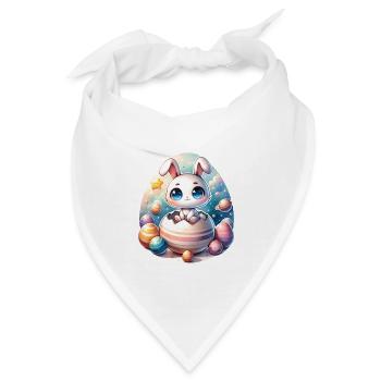 Weltraumhase auf geknacktem Easter-Egg-Planeten - Bandana - Weiß - Vorne