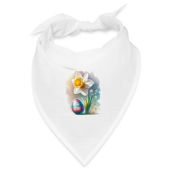 Eine schöne Narzisse mit einem Osterei - Bandana - Weiß - Vorne