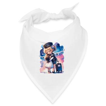 Flugbegleiterin Mutter mit ihrer Tochter - Bandana - Weiß - Vorne