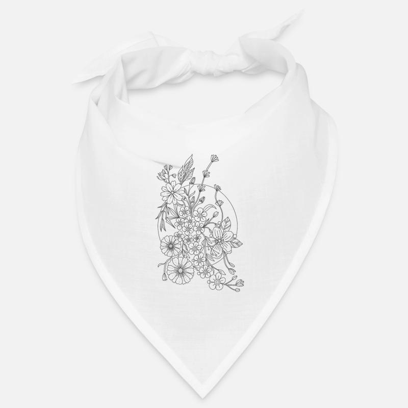 Centangle Fleurs sauvages avec lune blanche Bandana