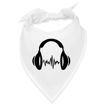 Kopfhörer Headphone Musik Dj Sound Karaoke - Bandana - Weiß - Vorne