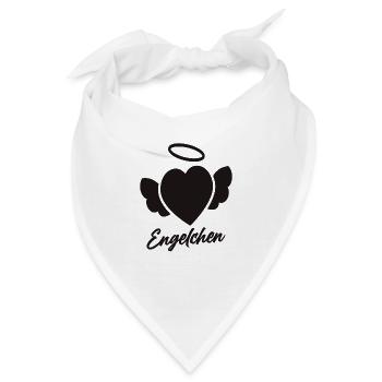 Engelchen mit Herz und Heiligenschein - Bandana - Weiß - Vorne