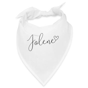 Jolene Name Vorname Mädchen - Bandana - Weiß - Vorne