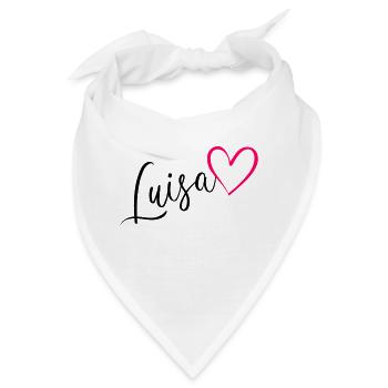 Luisa Name Vorname Herz pink - Bandana - Weiß - Vorne