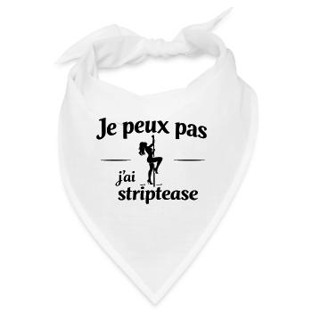 I Can't I Striptease – Sexy Erwachsenenhumor - Bandana - Weiß - Vorne