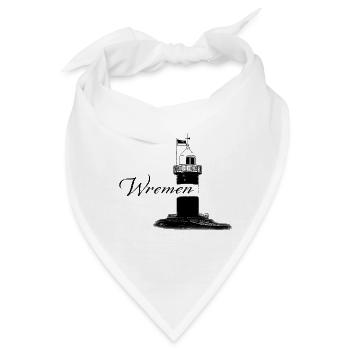 Wremen -Leuchtturm kleiner Preuße - Nordsee - Bandana - Weiß - Vorne