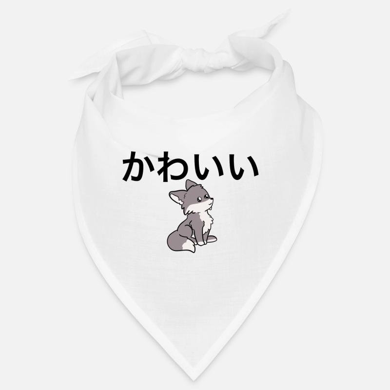 Netter Japaner - Wolf - Bandana - Weiß