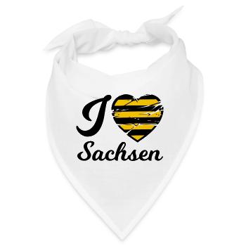 Ich liebe Sachsen - Bandana - Weiß - Vorne