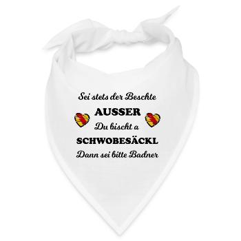 Die Badner und Schwobesäckl - Bandana - Weiß - Vorne