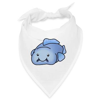 Blauer Blobfisch - Bandana - Weiß - Vorne