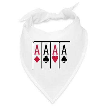 Poker - Bandana - Weiß - Vorne