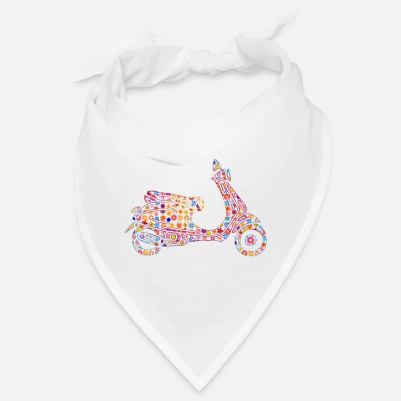 Scooter propulsé avec des fleurs Bandana
