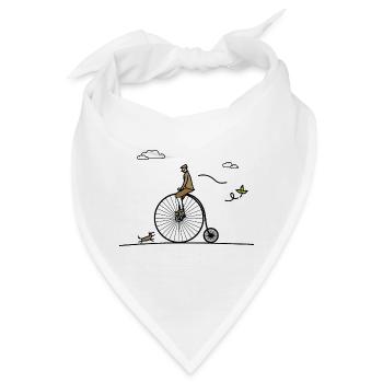 Antikes Fahrrad - Bandana - Weiß - Vorne