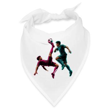 Fußball Fallrückzieher Neon Comic Spieler - Bandana - Weiß - Vorne