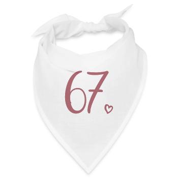 Süße Nummer 67, 67 Jahre alt, 67. Geburtstag Geschenk - Bandana - Weiß - Vorne