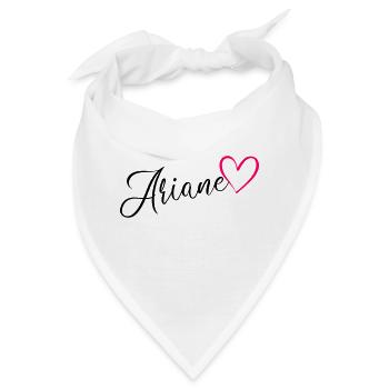 Ariane Name Vorname Herz pink - Bandana - Weiß - Vorne