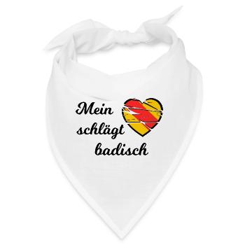 Mein Herz schlägt badisch - Bandana - Weiß - Vorne
