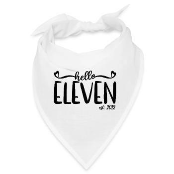 11. Geburtstag Kinder Mädchen 11 Hallo Elf Est. 2012 - Bandana - Weiß - Vorne