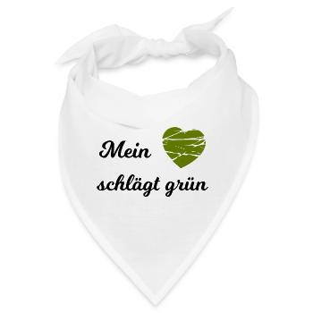 Das Herz für Grüne - Bandana - Weiß - Vorne