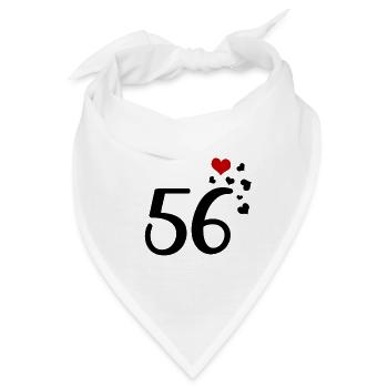 56. Geburtstag Jubiläum Herzen 56 - Bandana - Weiß - Vorne