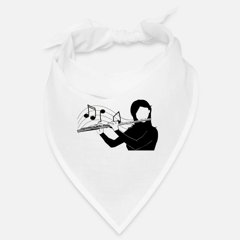 Joueuse de flûte traversière note de musique - Bandana - blanc
