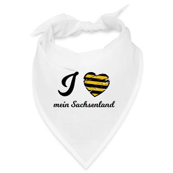 Ich liebe mein Sachsenland - Bandana - Weiß - Vorne