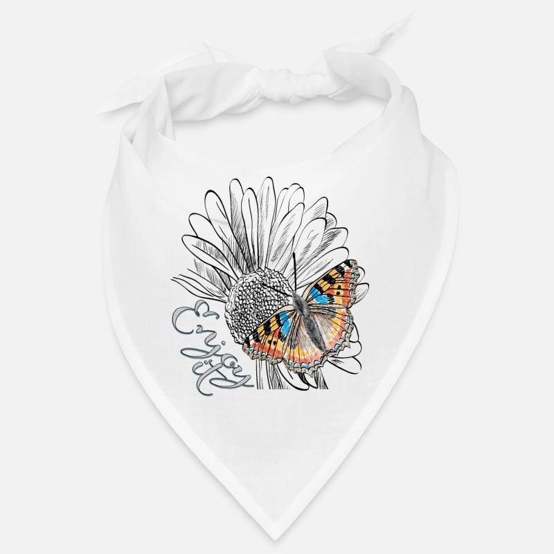 Profitez-en, fleur avec papillon Bandana