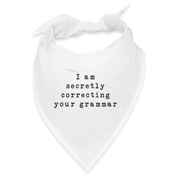 Heimlich Grammatik-Zitatgrafik - Bandana - Weiß - Vorne