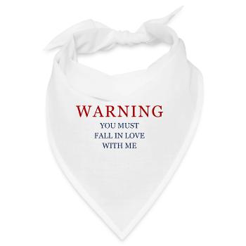 Warnung Liebe - Bandana - Weiß - Vorne