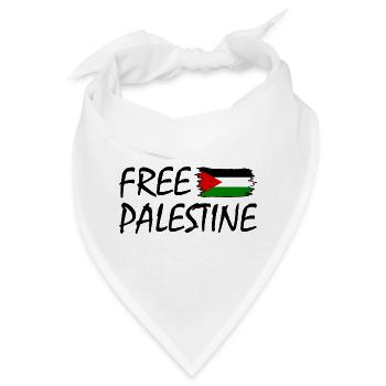 Free palestine - Bandana - Weiß - Vorne
