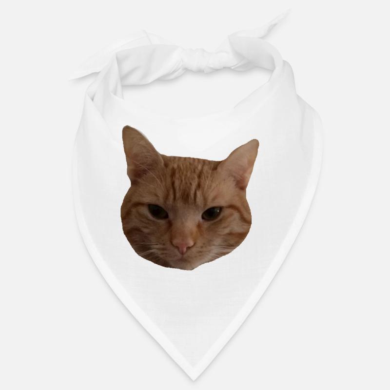 Tête de chat rouge - Bandana - blanc