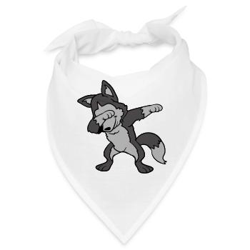 Dabbing Dab Siberian Husky Hund Wolf Tanzen - Bandana - Weiß - Vorne