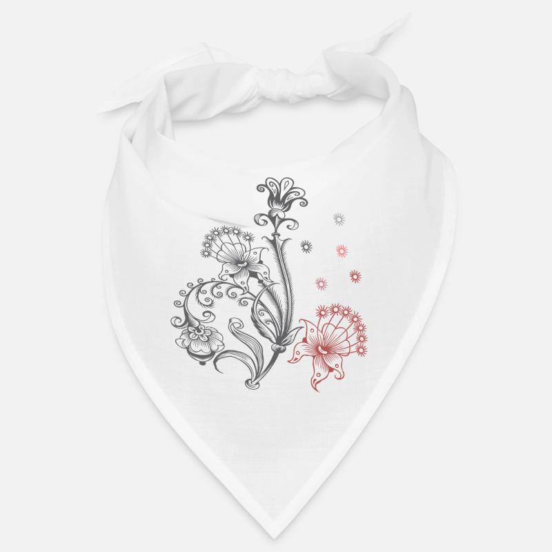 Vrille de fleur - Bandana - blanc