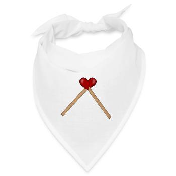 Herz Streichhölzer - Bandana - Weiß - Vorne