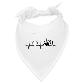 Dudelsack Herzschlag Sackpfeife Musikinstrument - Bandana - Weiß - Vorne