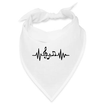 Noten Notes Notenschlüssel Musik - Bandana - Weiß - Vorne