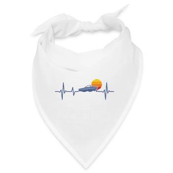 Motorboot Herzschlag Bootfahren Bootsfahrer - Bandana - Weiß - Vorne