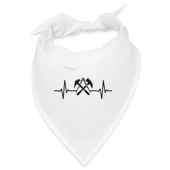 Dachdecker Zunftzeichen Herzschlag - Bandana - Weiß - Vorne