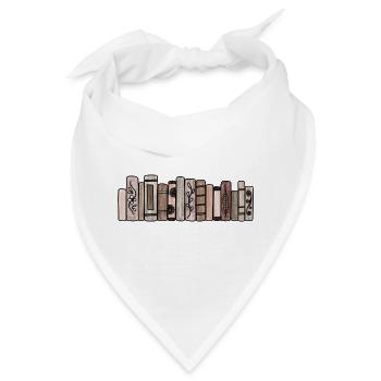 Braune Pastellbücher - Bandana - Weiß - Vorne