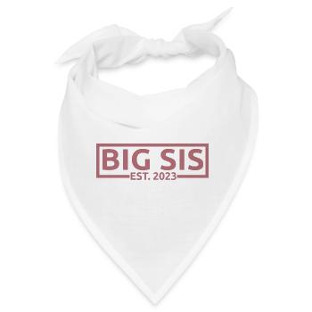 Big Sis Est. 2023 Schwangerschaft zur Big Sister befördert - Bandana - Weiß - Vorne