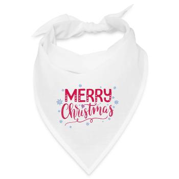 Frohe Weihnachten: Merry Christmas - Bandana - Weiß - Vorne